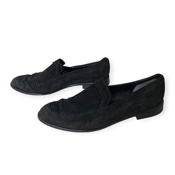 Vintage French Accessoire Diffusion Black suede loafer, Size 38.5EU,‎ beads - Picture 5 of 13